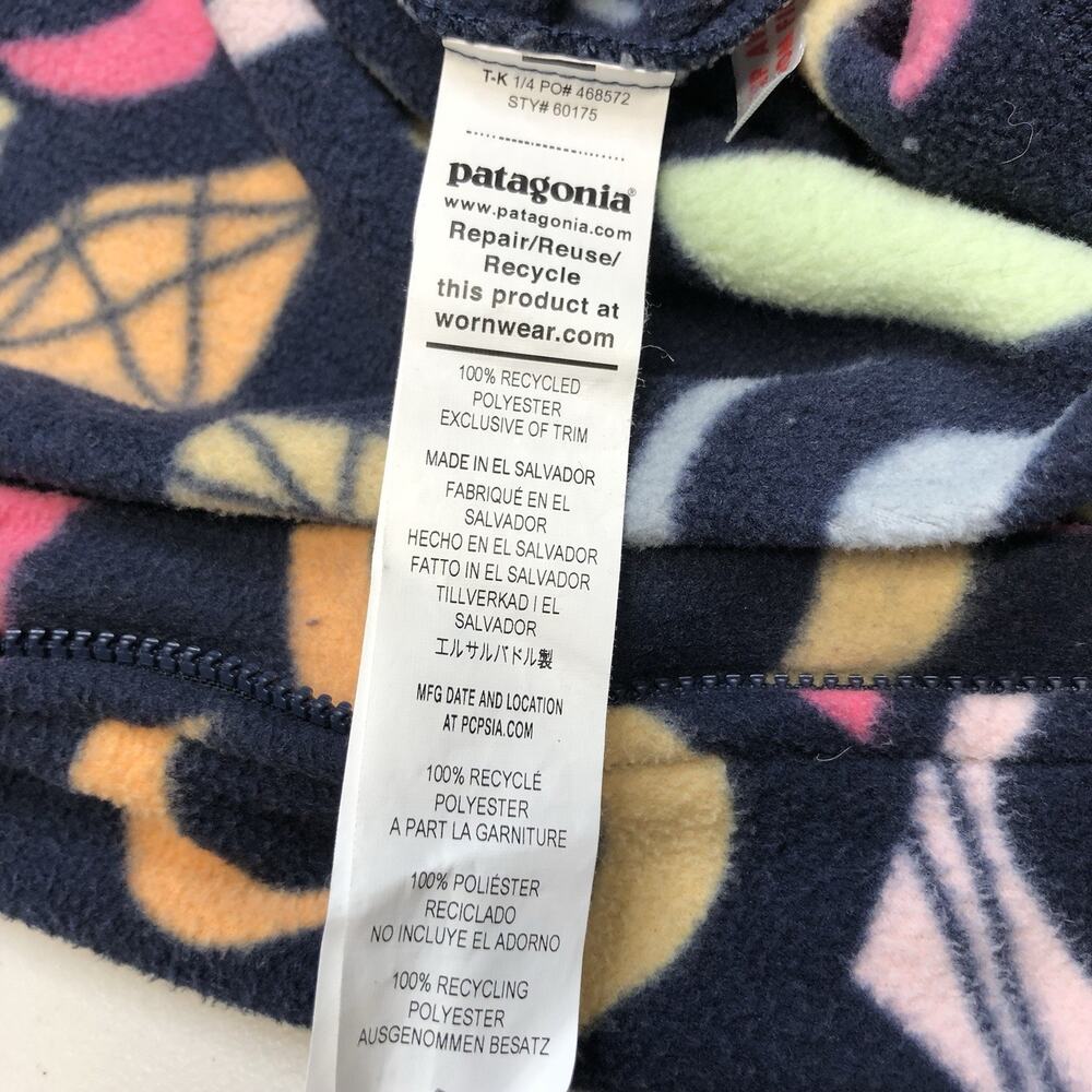 PATAGONIA Infant Micro D Fleece Bunting Suit 3-6M Crescent Moons Mirage Navy - Picture 9 of 12